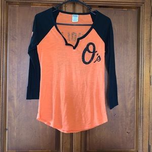 Orioles PINK baseball tee
